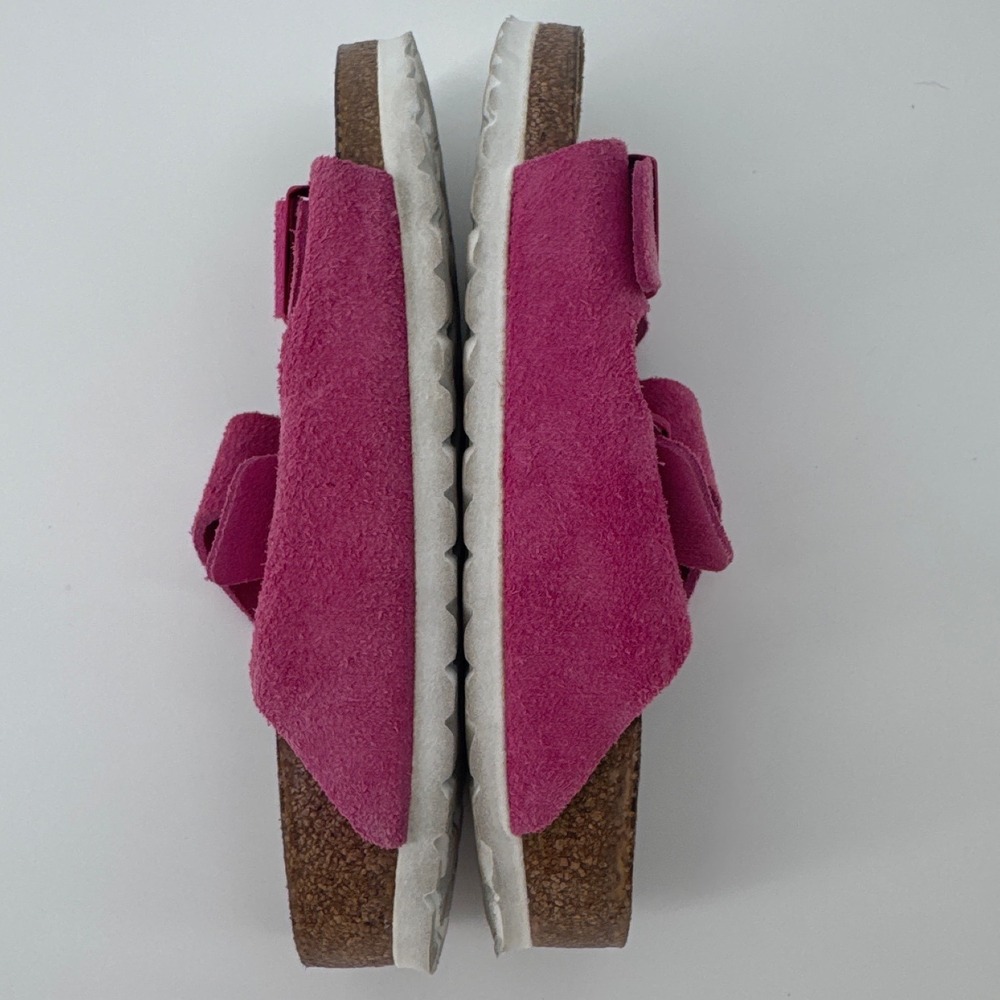 Birkenstock Arizona Women Sandals 37 Fuchsia Pink Suede Soft Footbed 2-Strap - Picture 6 of 8